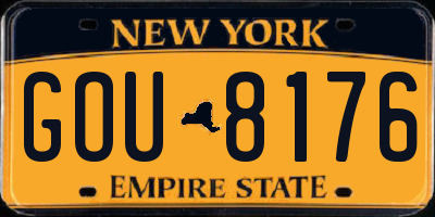 NY license plate GOU8176