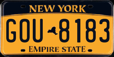 NY license plate GOU8183