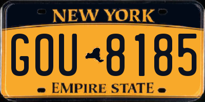 NY license plate GOU8185