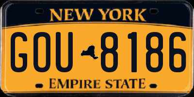 NY license plate GOU8186