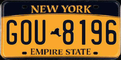 NY license plate GOU8196