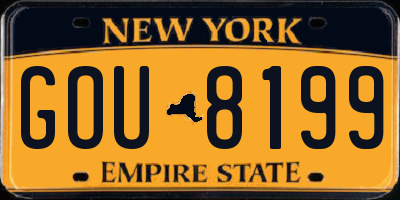 NY license plate GOU8199