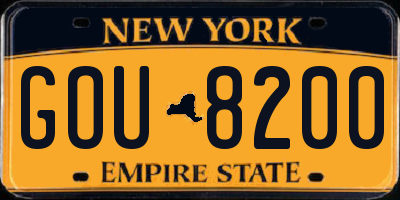 NY license plate GOU8200