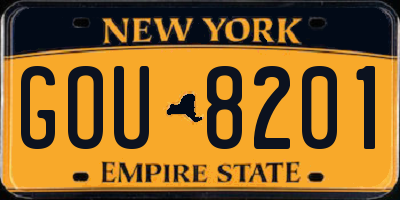 NY license plate GOU8201