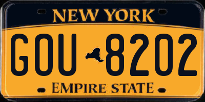 NY license plate GOU8202