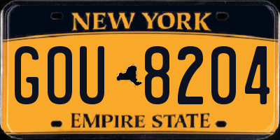 NY license plate GOU8204
