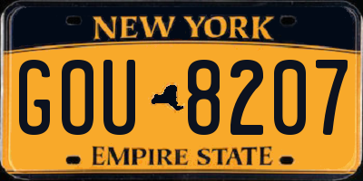 NY license plate GOU8207
