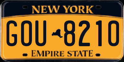 NY license plate GOU8210
