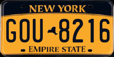 NY license plate GOU8216