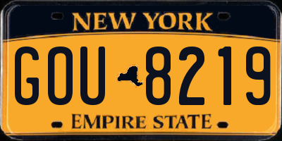 NY license plate GOU8219