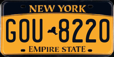 NY license plate GOU8220
