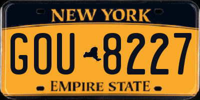 NY license plate GOU8227