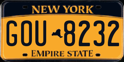 NY license plate GOU8232