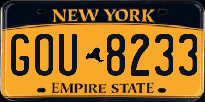 NY license plate GOU8233
