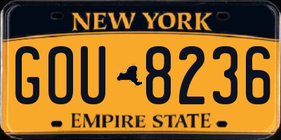 NY license plate GOU8236