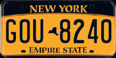 NY license plate GOU8240