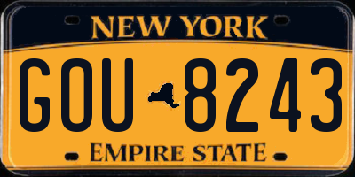 NY license plate GOU8243