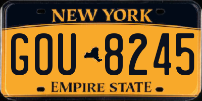 NY license plate GOU8245