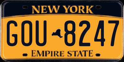 NY license plate GOU8247