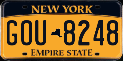 NY license plate GOU8248