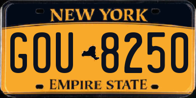 NY license plate GOU8250