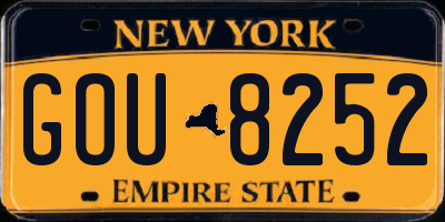 NY license plate GOU8252