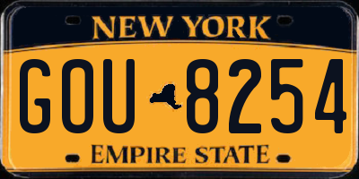 NY license plate GOU8254