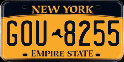 NY license plate GOU8255