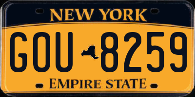 NY license plate GOU8259