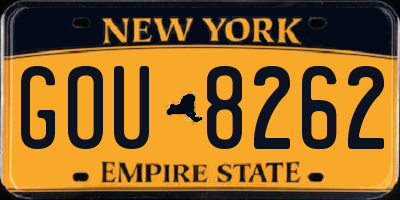NY license plate GOU8262