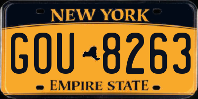 NY license plate GOU8263