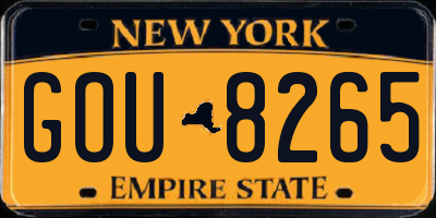 NY license plate GOU8265
