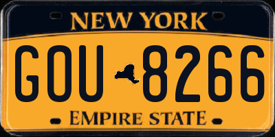NY license plate GOU8266