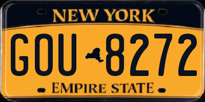 NY license plate GOU8272