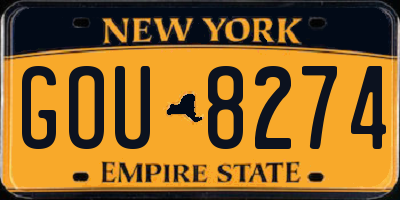 NY license plate GOU8274