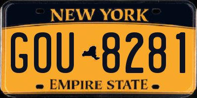 NY license plate GOU8281