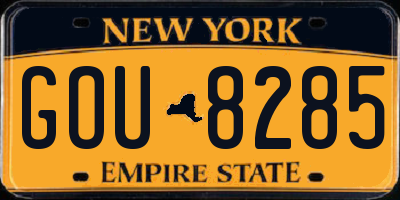NY license plate GOU8285