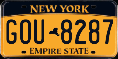 NY license plate GOU8287