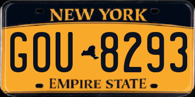 NY license plate GOU8293