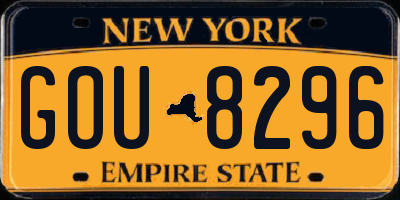 NY license plate GOU8296