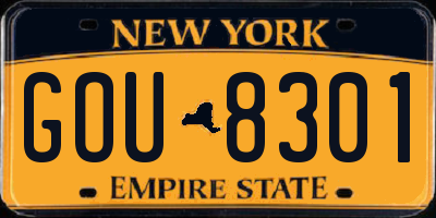 NY license plate GOU8301