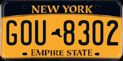NY license plate GOU8302