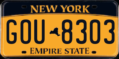 NY license plate GOU8303