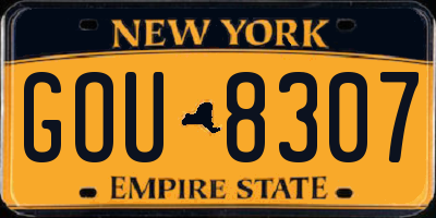 NY license plate GOU8307