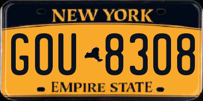 NY license plate GOU8308
