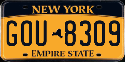 NY license plate GOU8309