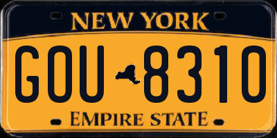 NY license plate GOU8310