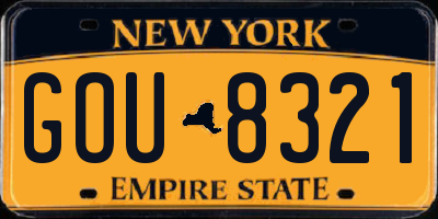 NY license plate GOU8321