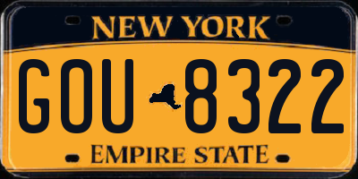 NY license plate GOU8322