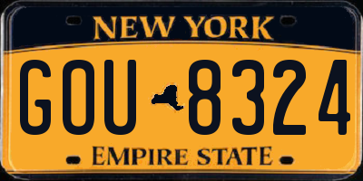 NY license plate GOU8324